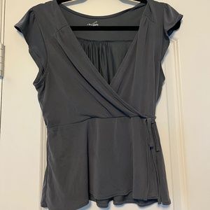 *SOLD* Gray Wrap-Over Top